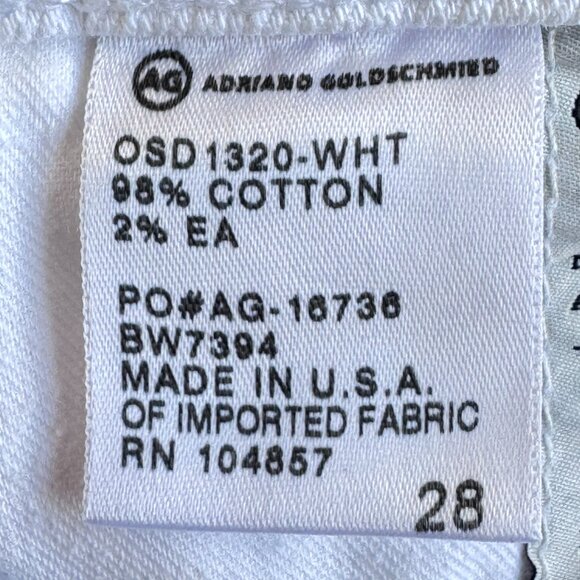 AG Adriano Goldschmied The Tomboy Crop Relaxed Straight Leg Jeans White Size 28 - Picture 11 of 12